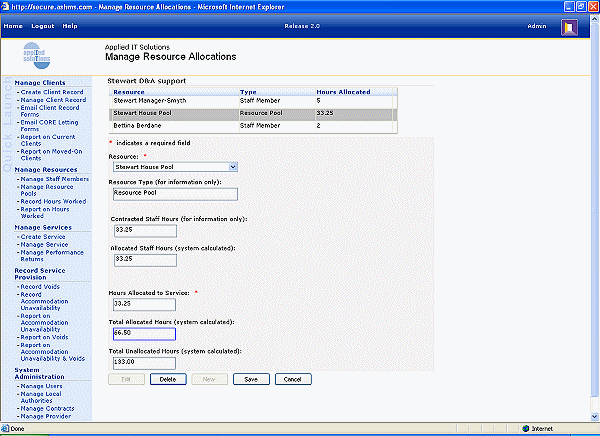 Manage Resource Allocations